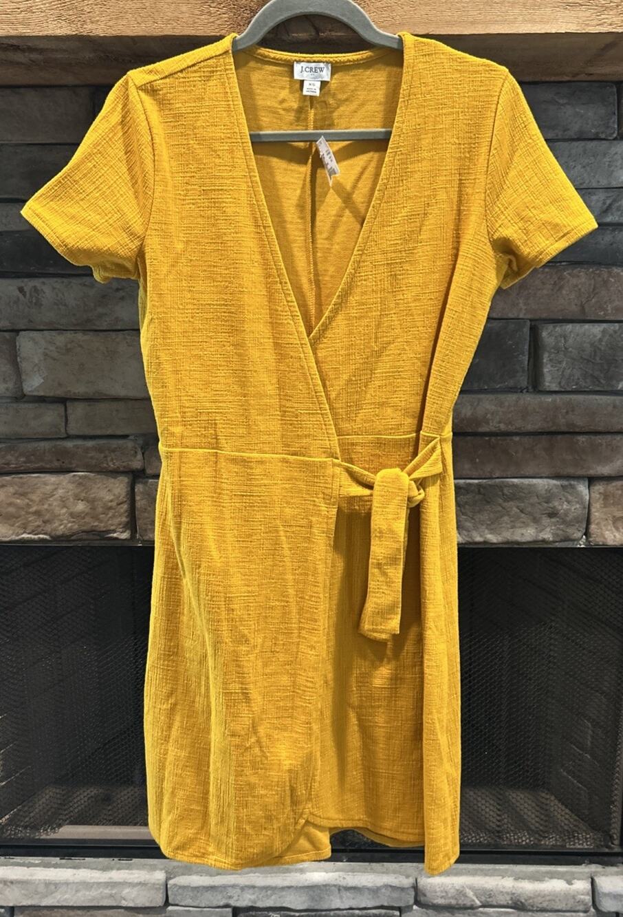 Women’s J.CREW Bronzed Topaz Textured Knit Wrap Dress Size XS NWT *B8